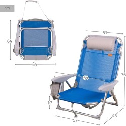 AKTIVE Pack 2 sillas Playa Plegables