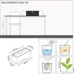 Lechuza 15670 - Maceta balconera color blanco