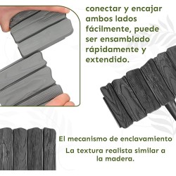 GARDENIX  Borde de césped, ardín, Valla para jardín (Antracita)