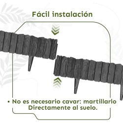 GARDENIX  Borde de césped, ardín, Valla para jardín (Antracita)