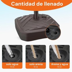 GARDENIX Base de Sombrilla Redondo Antracita