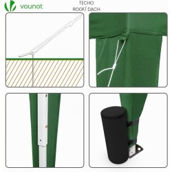 VOUNOT® Gazebo Plegable Cenador 3x3 m