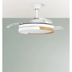 Ventilador Dc Emperador 72w Blanco/haya 3aspas