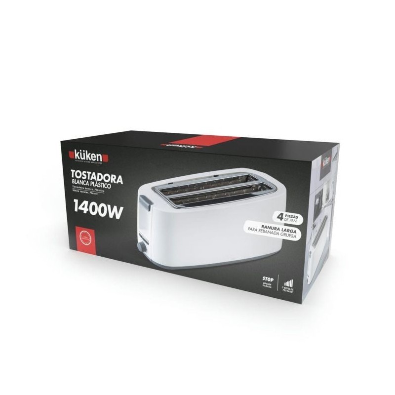 TOSTADORA PLASTICO 4pc.1400w.GRANDEKUKEN