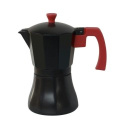 CAFETERA ALUMINIO NEGRA 6 TAZAS