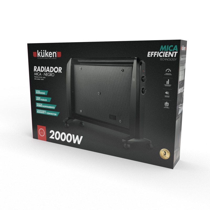 RADIADOR MICA NEGRO 2000W.