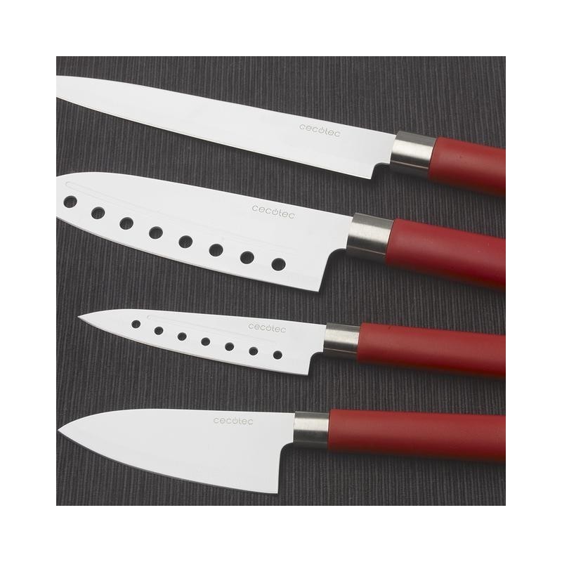 Cuchillos set 4 Santoku con recubrimiento cerámico