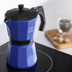 Cafetera italiana de aluminio mokclassic 300 Blue