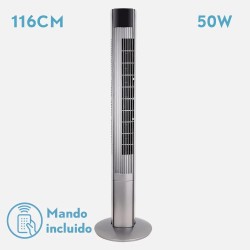VENTILADOR DE TORRE PRINCIPE PLATA 3VEL 50W REMOTO