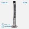 VENTILADOR DE TORRE PRINCIPE PLATA 3VEL 50W REMOTO
