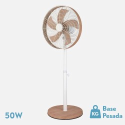 VENTILADOR DE PIE ALCAÑIZ BLANCO/HAYA 50W