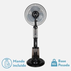VENTILADOR DE PIE TROMBA NEGRO 80W NEBULIZADOR