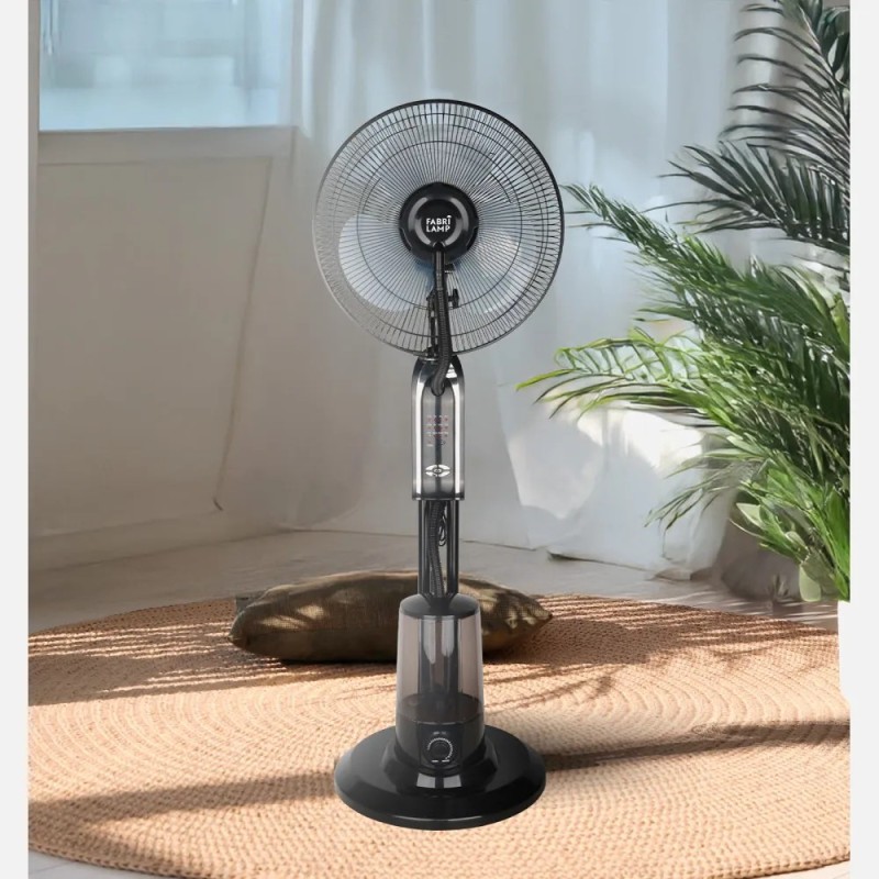 VENTILADOR DE PIE TROMBA NEGRO 80W NEBULIZADOR