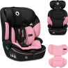 Silla de coche LIONELO negra y rosa