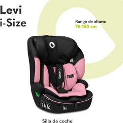 Silla de coche LIONELO negra y rosa