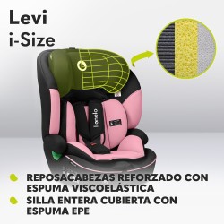 Silla de coche LIONELO negra y rosa
