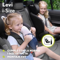 Silla de coche LIONELO negra y rosa