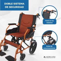 SILLA DE RUEDAS MOBICLINIC NARANJA