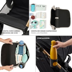 Carrito 3 en 1 kinderkraft moov 2 gris