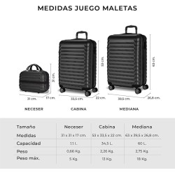 NUMADA Juego de Maletas Rígidas 3 Piezas